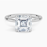 Petal 1.5mm Diamond Ring Platinum Asscher Engagement Ring