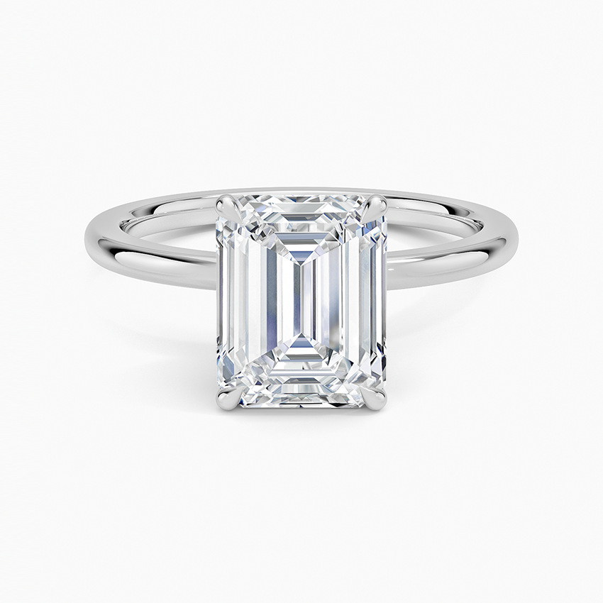 Petal 1.5mm Diamond Ring Platinum Emerald Engagement Ring