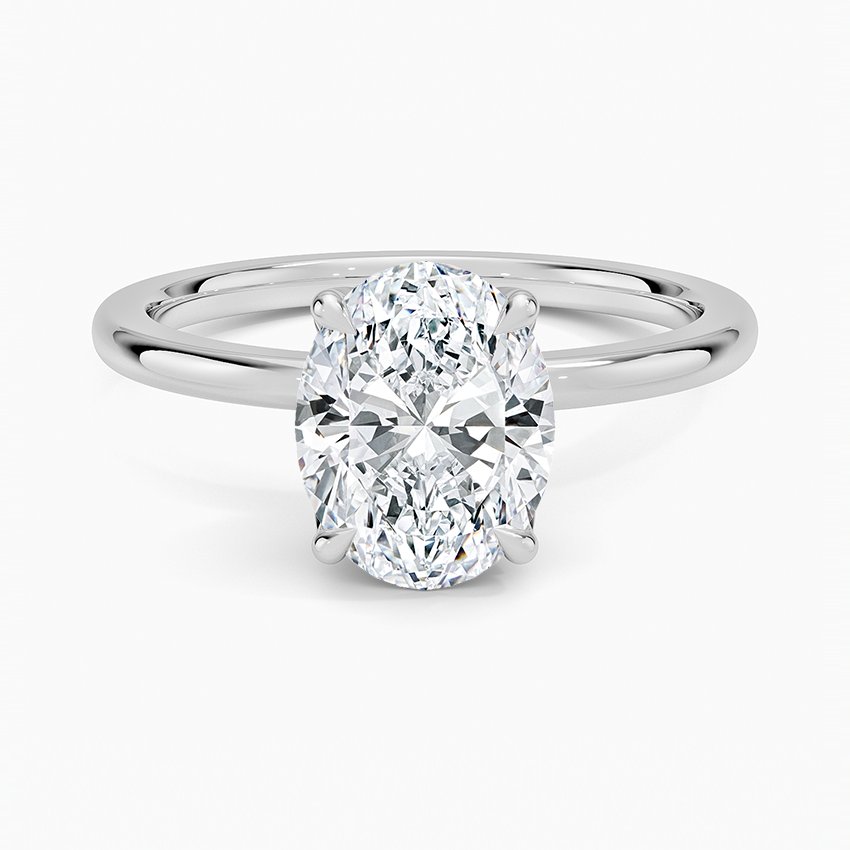 Petal 1.5mm Diamond Ring Platinum Oval Engagement Ring