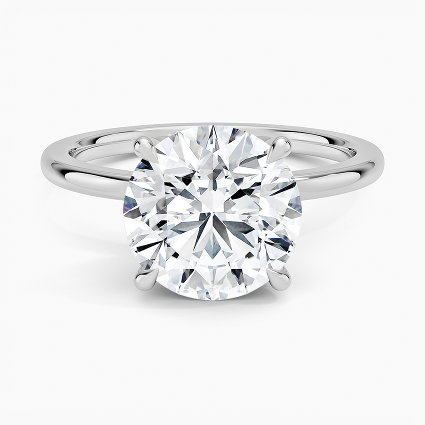 Petal 1.5mm Diamond Ring Platinum Round Engagement Ring