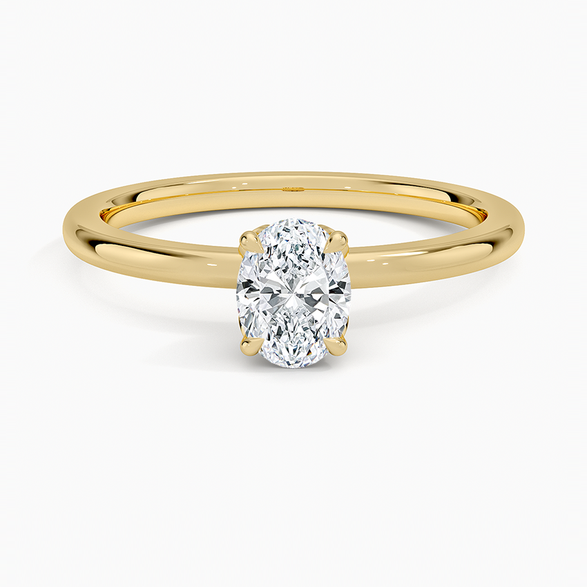 Petal 1.5mm Diamond Ring Yellow Gold 18k Oval Engagement Ring
