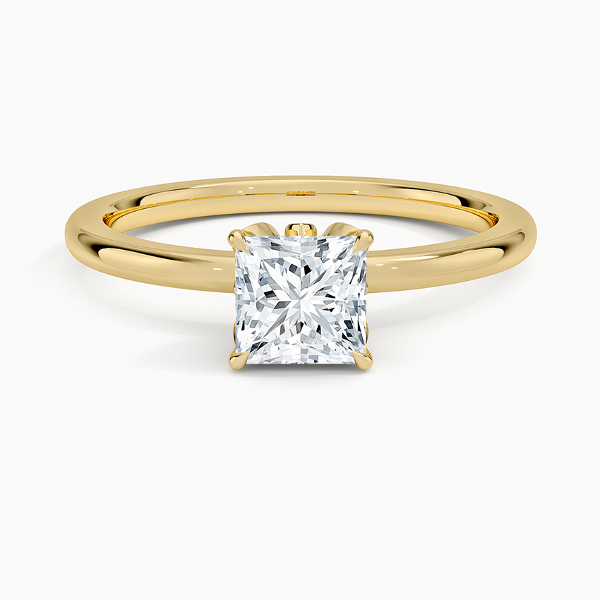 Petal 1.5mm Diamond Ring Yellow Gold 18k Princess Engagement Ring