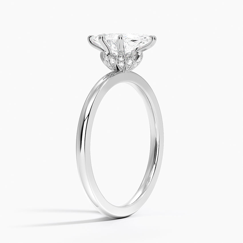 Petal Six Prong Diamond Ring Platinum Marquise Engagement Ring