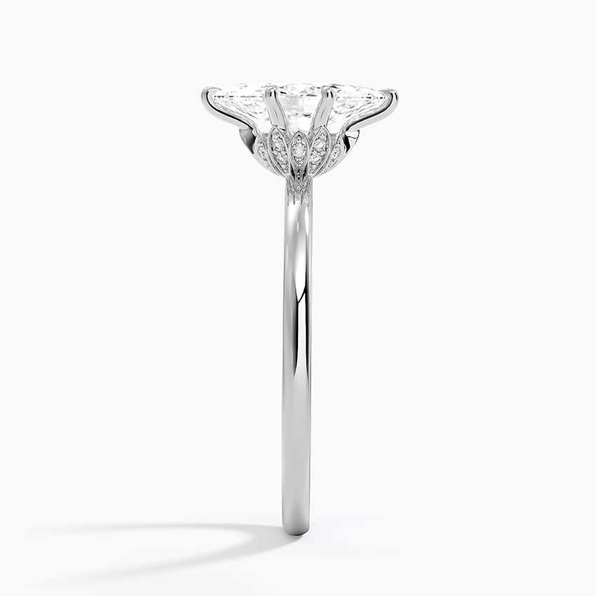 Petal Six Prong Diamond Ring Platinum Marquise Engagement Ring