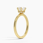 Petal Six Prong Diamond Ring Yellow Gold 18k Oval Engagement Ring
