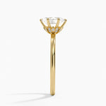 Petal Six Prong Diamond Ring Yellow Gold 18k Oval Engagement Ring
