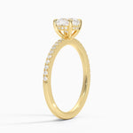 Perfect Fit Half Coverage Hidden Halo Diamond Ring (1/5 ct. tw.) Yellow Gold 18k Cushion Engagement Ring