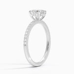 Perfect Fit Half Coverage Hidden Halo Diamond Ring (1/5 ct. tw.) Platinum Oval Engagement Ring