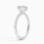 Perfect Fit Half Coverage Hidden Halo Diamond Ring (1/5 ct. tw.) Platinum Round Engagement Ring