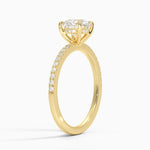 Perfect Fit Half Coverage Hidden Halo Diamond Ring (1/5 ct. tw.) Yellow Gold 18k Round Engagement Ring