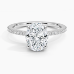 Perfect Fit Half Coverage Hidden Halo Diamond Ring (1/5 ct. tw.) Platinum Oval Engagement Ring