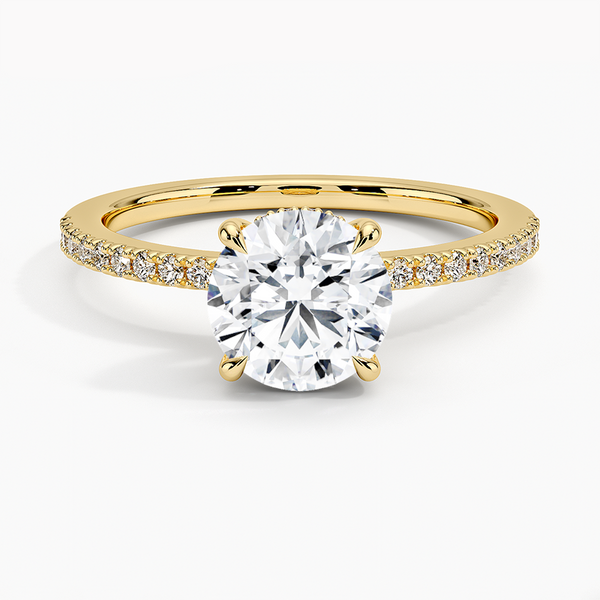 Half Coverage Hidden Halo Diamond Engagement Ring