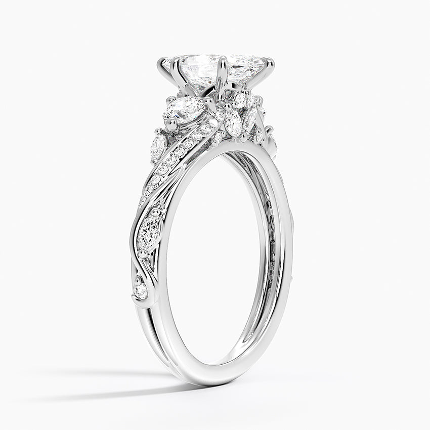Begonia Vine Three Stone Diamond Ring (2/3 ct. tw.) Platinum Marquise Engagement Ring