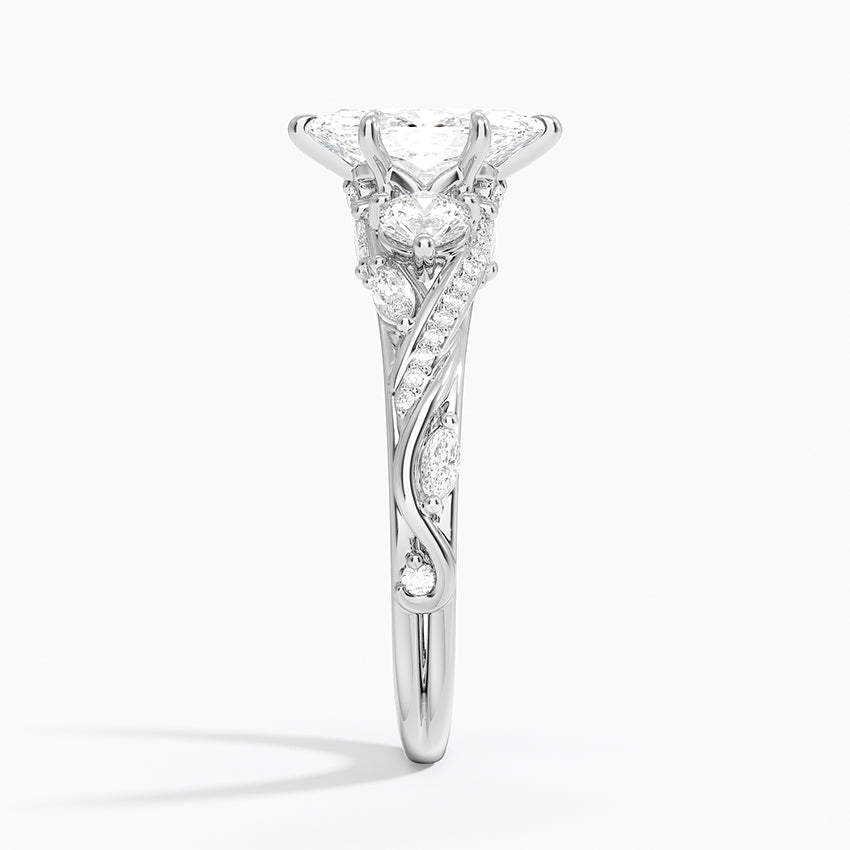 Begonia Vine Three Stone Diamond Ring (2/3 ct. tw.) Platinum Marquise Engagement Ring