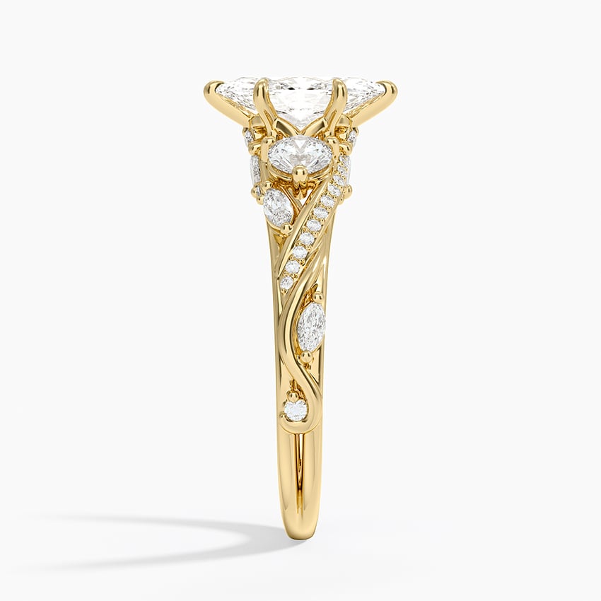 Begonia Vine Three Stone Diamond Ring (2/3 ct. tw.) Yellow Gold 18k Marquise Engagement Ring