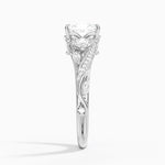 Begonia Vine Three Stone Diamond Ring (2/3 ct. tw.) Platinum Radiant Engagement Ring