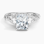 Begonia Vine Three Stone Diamond Ring (2/3 ct. tw.) Platinum Radiant Engagement Ring