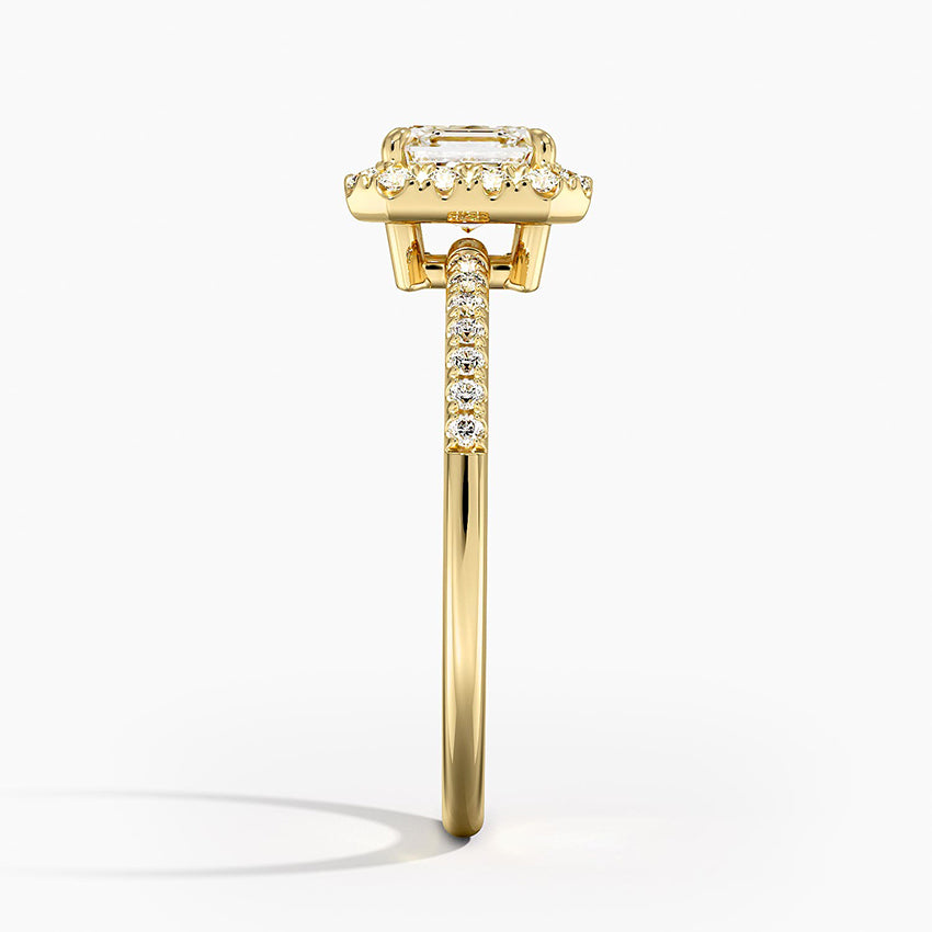 Cambria Halo Diamond Ring Yellow Gold 18k Asscher Engagement Ring