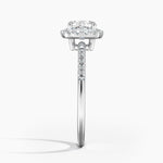 Cambria Halo Diamond Ring Platinum Cushion Engagement Ring