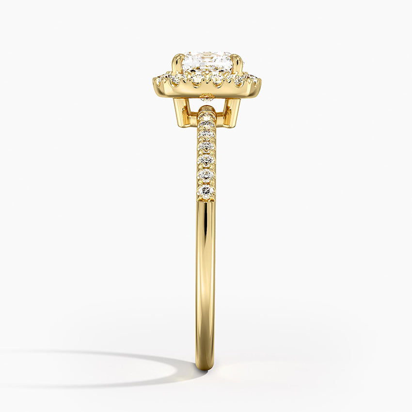 Cambria Halo Diamond Ring Yellow Gold 18k Cushion Engagement Ring