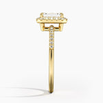 Cambria Halo Diamond Ring Yellow Gold 18k Emerald Engagement Ring