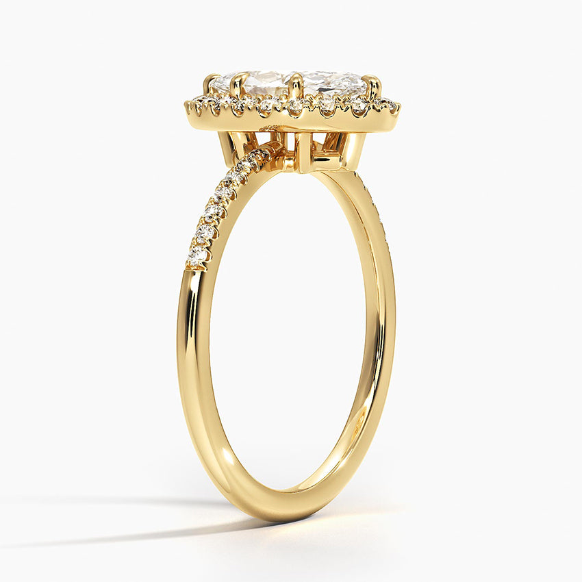 Cambria Halo Diamond Ring Yellow Gold 18k Marquise Engagement Ring