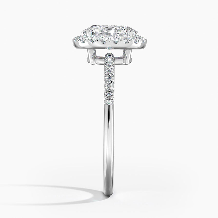 Cambria Halo Diamond Ring Platinum Oval Engagement Ring