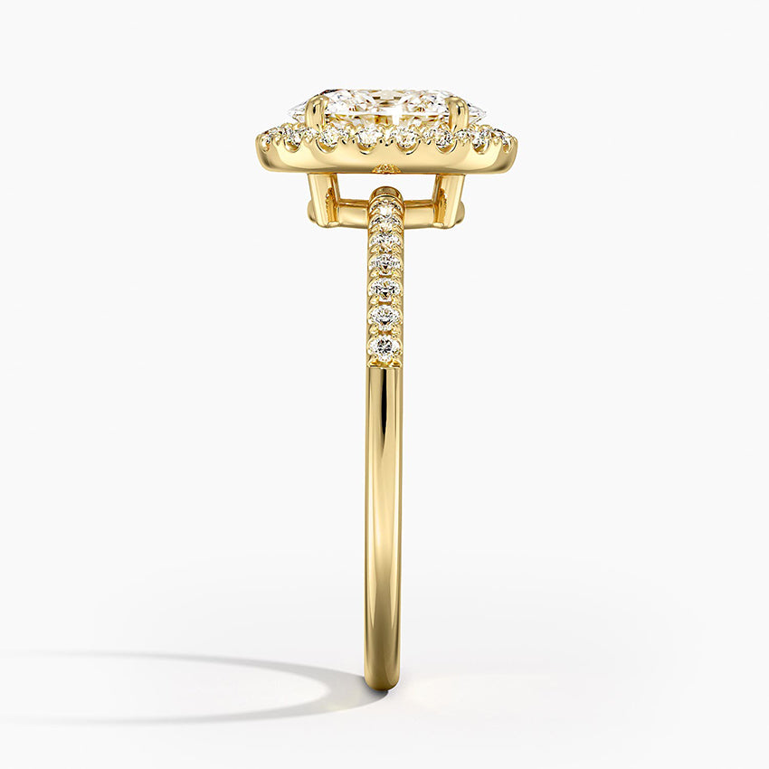Cambria Halo Diamond Ring Yellow Gold 18k Oval Engagement Ring