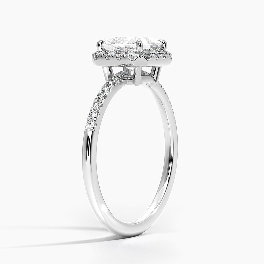 Cambria Halo Diamond Ring Platinum Princess Engagement Ring