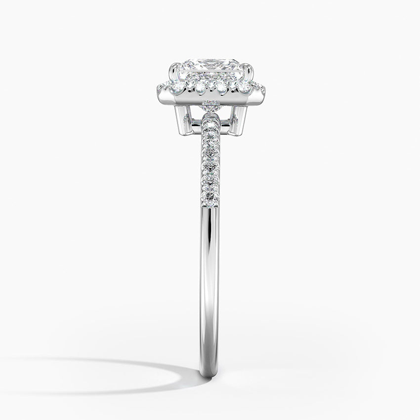Cambria Halo Diamond Ring Platinum Princess Engagement Ring