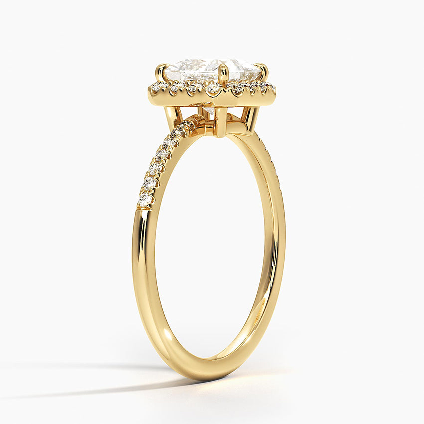 Cambria Halo Diamond Ring Yellow Gold 18k Princess Engagement Ring