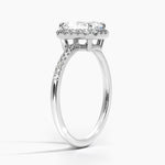 Cambria Halo Diamond Ring Platinum Radiant Engagement Ring
