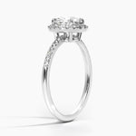 Cambria Halo Diamond Ring Platinum Round Engagement Ring
