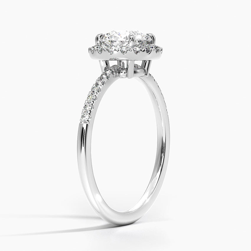 Cambria Halo Diamond Ring Platinum Round Engagement Ring