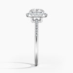 Cambria Halo Diamond Ring Platinum Round Engagement Ring