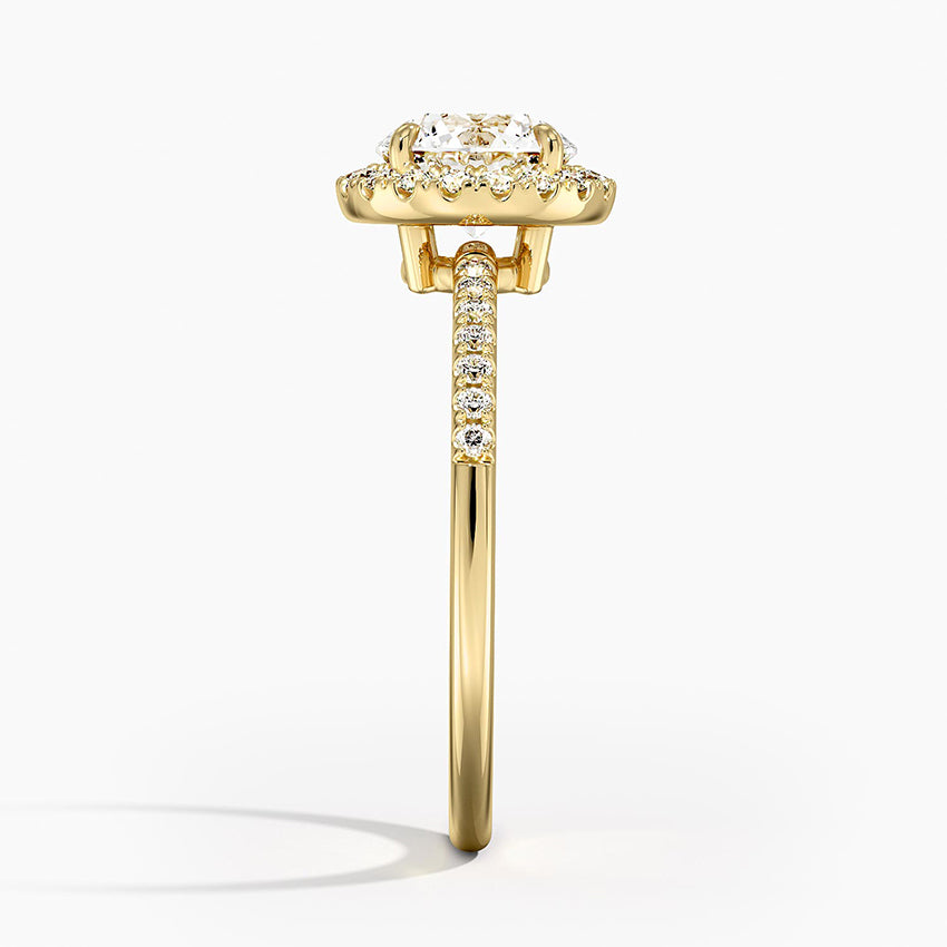 Cambria Halo Diamond Ring Yellow Gold 18k Round Engagement Ring