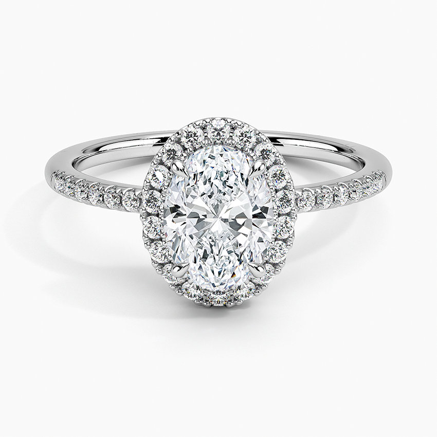 Cambria Halo Diamond Ring Platinum Oval Engagement Ring
