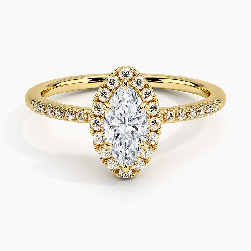 Cambria Halo Diamond Ring Yellow Gold 18k Marquise Engagement Ring