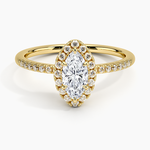 Cambria Halo Diamond Ring Yellow Gold 18k Marquise Engagement Ring