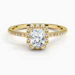 Cambria Halo Diamond Ring Yellow Gold 18k Radiant Engagement Ring