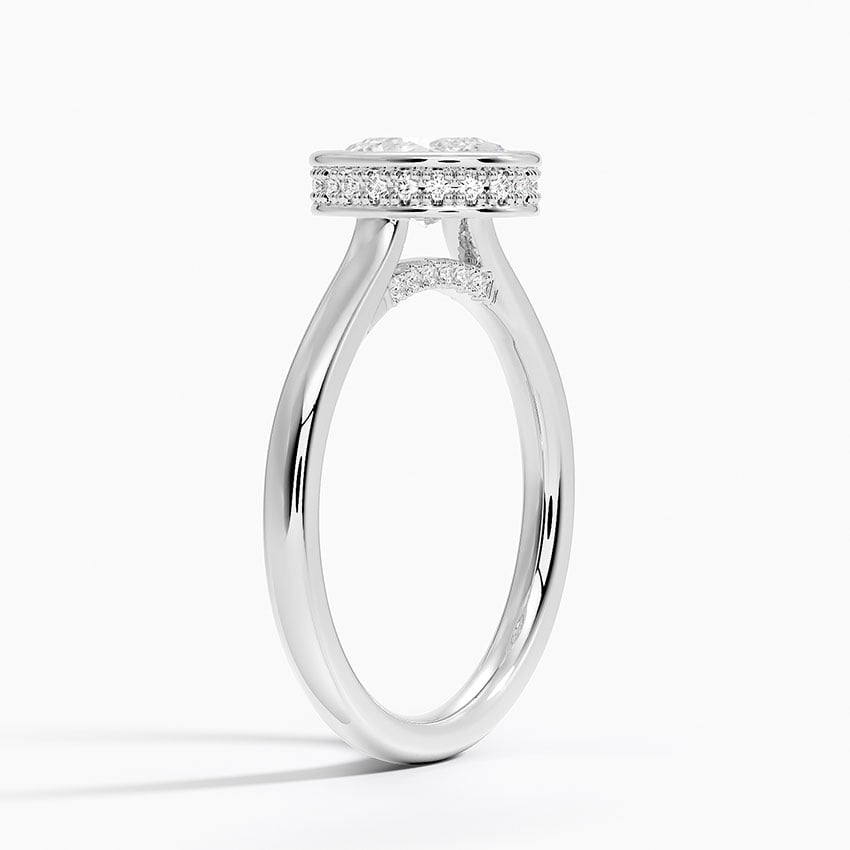 Luna Hidden Halo Diamond Ring Platinum Oval Engagement Ring