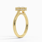 Luna Hidden Halo Diamond Ring Yellow Gold 18k Oval Engagement Ring