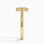 Luna Hidden Halo Diamond Ring Yellow Gold 18k Oval Engagement Ring