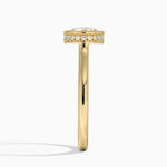 Luna Hidden Halo Diamond Ring Yellow Gold 18k Round Engagement Ring