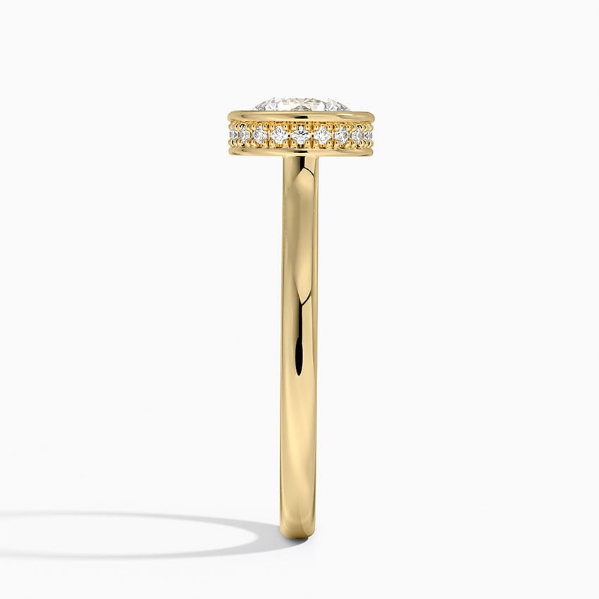 Luna Hidden Halo Diamond Ring Yellow Gold 18k Round Engagement Ring