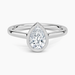 Luna Hidden Halo Diamond Ring Platinum Pear Engagement Ring