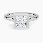 Luna Hidden Halo Diamond Ring Platinum Princess Engagement Ring