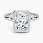 Luna Hidden Halo Diamond Ring Platinum Radiant Engagement Ring