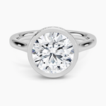 Luna Hidden Halo Diamond Ring Platinum Round Engagement Ring