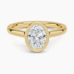 Luna Hidden Halo Diamond Ring Yellow Gold 18k Oval Engagement Ring
